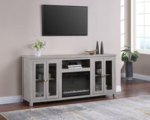 Ellington 70"W Light Gray Finish Fireplace TV Stand Console