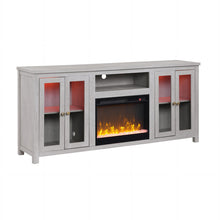 Ellington 70"W Light Gray Finish Fireplace TV Stand Console