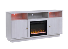 Ambrose 70"W White Walnut Finish Fireplace TV Stand Console
