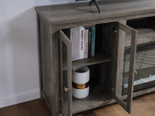 Ellington 70"W Gray Walnut Finish Fireplace TV Stand Console