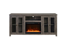 Ellington 70"W Gray Walnut Finish Fireplace TV Stand Console