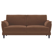 Selma - Velvet Upholstered Crescent Arm Sofa - Rust