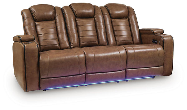 Gruaro Power Reclining Sofa With Adjustable Headrest Amber