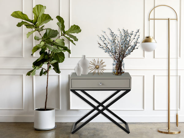 Koda 23"W Taupe Wooden End Side Table Nightstand