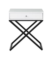 Koda 23"W White Wooden End Side Table Nightstand