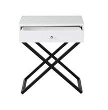 Koda 23"W White Wooden End Side Table Nightstand
