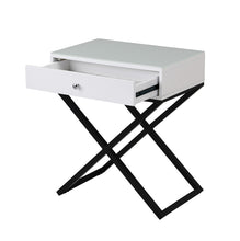 Koda 23"W White Wooden End Side Table Nightstand