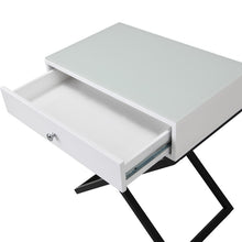 Koda 23"W White Wooden End Side Table Nightstand