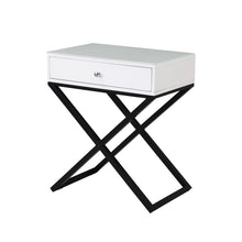Koda 23"W White Wooden End Side Table Nightstand