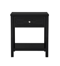 Dylan 23"W Black Wooden End Side Table Nightstand