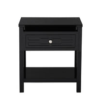 Dylan 23"W Black Wooden End Side Table Nightstand