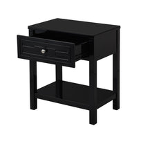 Dylan 23"W Black Wooden End Side Table Nightstand