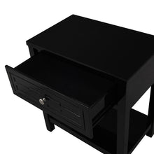 Dylan 23"W Black Wooden End Side Table Nightstand