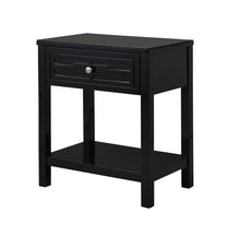 Dylan 23"W Black Wooden End Side Table Nightstand