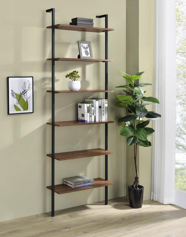 Owens 96-inch 6-shelf Wall Bookshelf – Walnut