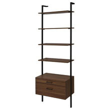Owens 3-piece 96-inch Wall Mounted Bookshelf Set – Walnut