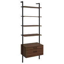 Owens 96-inch 5-shelf Storage Wall Bookshelf – Walnut