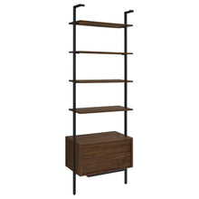Owens 96-inch 5-shelf Storage Wall Bookshelf – Walnut