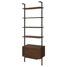 Owens 96-inch 5-shelf Storage Wall Bookshelf – Walnut