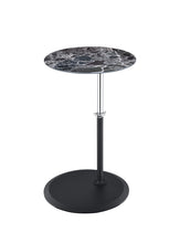 Orbit 15.5" End Table with Height Adjustable Black Marble Textured Top