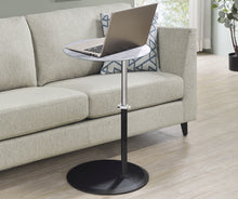 Orbit 15.5" End Table with Height Adjustable Gray Marble Textured Top