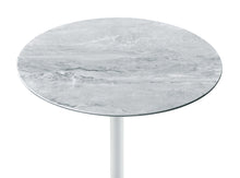 Orbit 15.5" End Table with Height Adjustable Gray Marble Textured Top