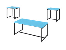 GT 3 Piece Blue Carbon Fiber Wrap 39.5" Coffee Table and End Table Set