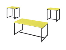 GT 3 Piece Yellow Carbon Fiber Wrap 39.5" Coffee Table and End Table Set