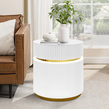 Tavita 19.5" Round White Side Table