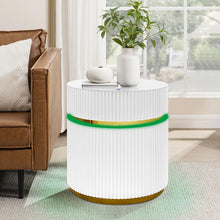 Tavita 19.5" Round White Side Table