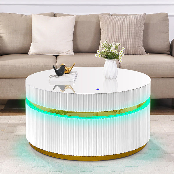 Tavita 39" Round White Coffee Table