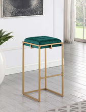 Nadia - Upholstered Backless Bar Stool (Set of 2) - Hunter Green