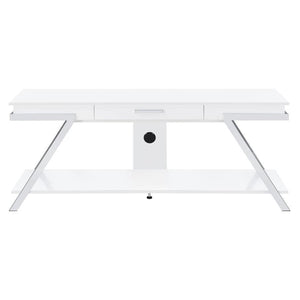 Marcia - 1-Drawer Wood TV Stand - White High Gloss