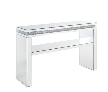 Noralie - 32" Sofa Table - Mirrored & Faux Diamonds