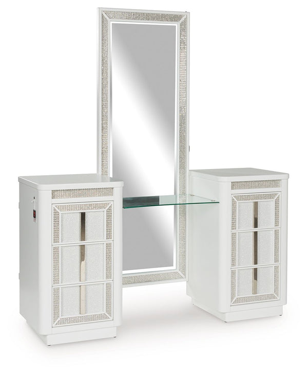 Chalanna Vanity With Mirror White