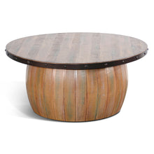 Planked Wood Round Table