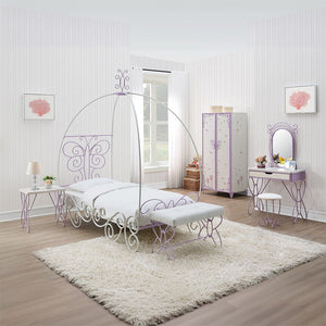 Priya II - Vanity Desk - White & Light Purple