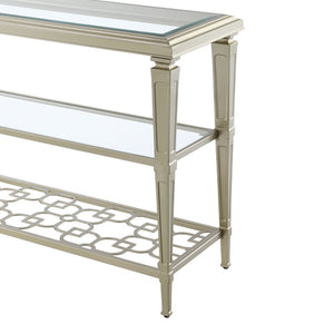 Zaba - Sofa Table - Glass Top & Silver