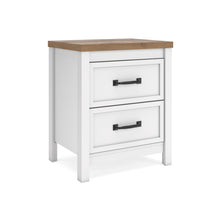 Kerisden Two Drawer Night Stand White / Brown