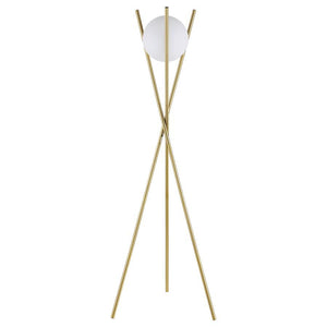 Yamileth - Spherical Bulb Metal Tripod Floor Lamp - Gold