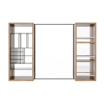 41.3" Wall Mounted Bathroom Cabinet With Storage - Imitative Oak