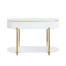 Daveigh - Sofa Table - White High & Gold