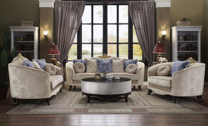Sheridan - Sofa With 7 Pillows - Cream Fabric
