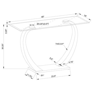 Pruitt - Glass Top Metal Base Console Table - Satin