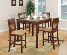 Jardin - 5 Piece Counter Height Dining Table Set - Red Brown