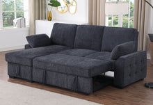 Mackenzie 91" Dark Gray Chenille Reversible Sleeper Sectional