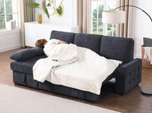 Mackenzie 91" Dark Gray Chenille Reversible Sleeper Sectional