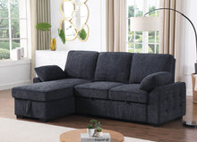 Mackenzie 91" Dark Gray Chenille Reversible Sleeper Sectional