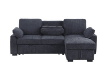 Mackenzie 91" Dark Gray Chenille Reversible Sleeper Sectional