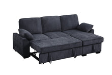 Mackenzie 91" Dark Gray Chenille Reversible Sleeper Sectional